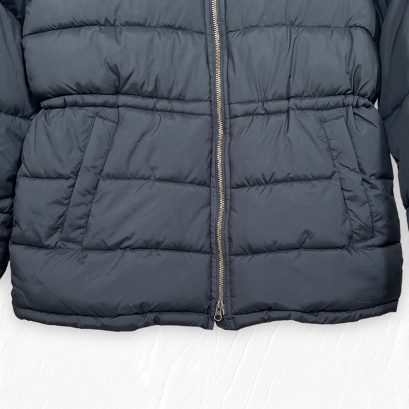 Amazon Essentials Puffer Jacket Drawstring Waist Detachable Hood Black Sz Medium - Picture 3 of 14